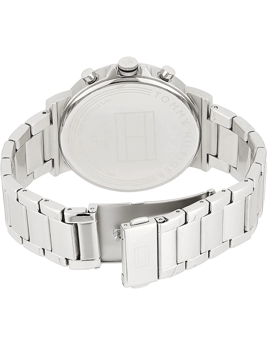Tommy Hilfiger Daniel Black Dial Silver Steel Strap Watch for Men - 1710413