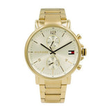 Tommy Hilfiger Daniel White Dial Gold Steel Strap Watch for Men - 1710415