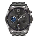 Tommy Hilfiger Deacon Multifunction Black Dial Black Mesh Bracelet Watch for Men - 1791546