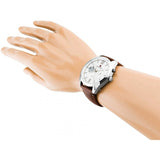 Tommy Hilfiger Deacon White Dial Brown Leather Strap Watch for Men - 1791550