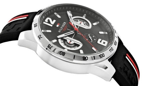 Tommy Hilfiger Decker Quartz Black Dial Black Rubber Strap Watch for Men - 1791473