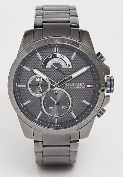 Tommy Hilfiger Decker Quartz Black Dial Black Steel Strap Watch for Men - 1791347