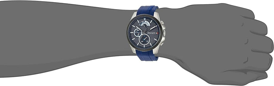Tommy Hilfiger Decker Quartz Blue Dial Blue Rubber Strap Watch for Men - 1791350