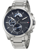 Tommy Hilfiger Decker Quartz Blue Dial Silver Steel Strap Watch for Men - 1791348