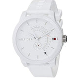Tommy Hilfiger Denim Analog White Dial White Rubber Strap Watch for Men - 1791481