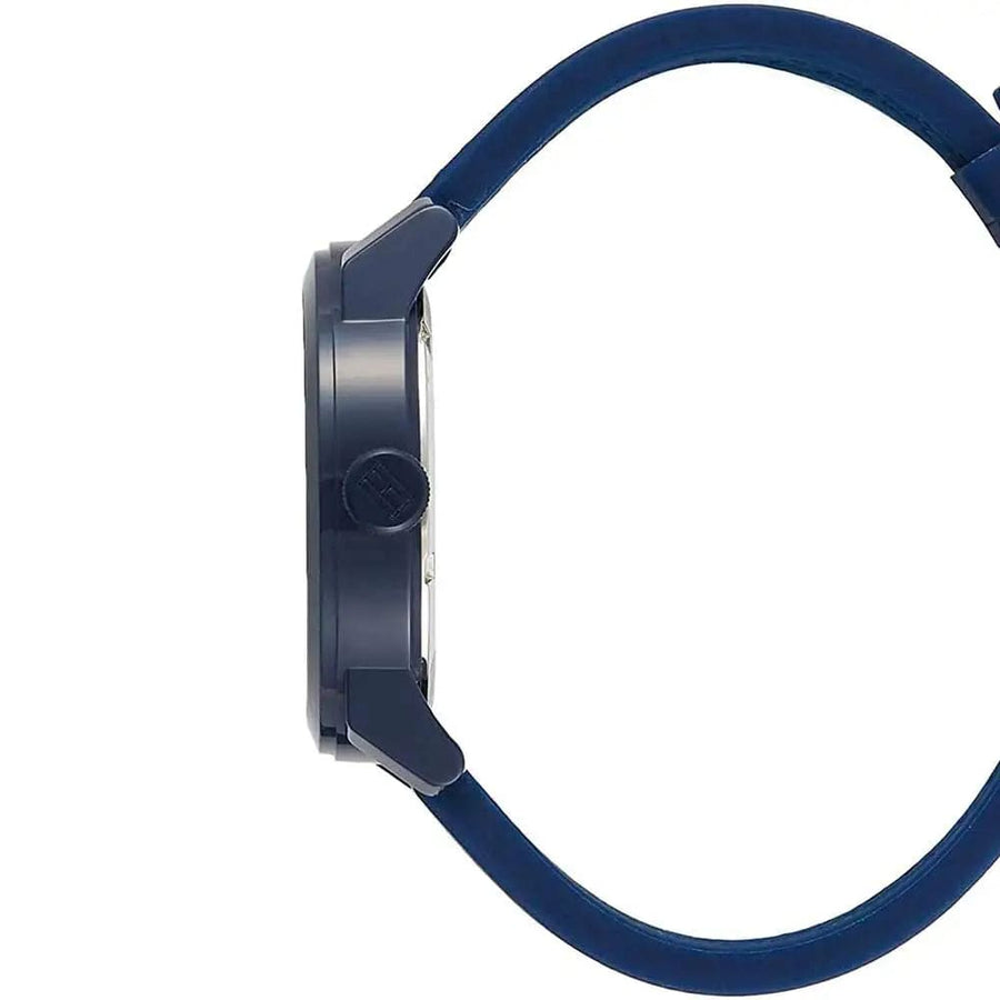 Tommy Hilfiger Denim Quartz Blue Dial Blue Rubber Strap Watch for Men - 1791322