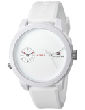 Tommy Hilfiger Denim White Dial White Rubber Strap Watch for Men - 1791324