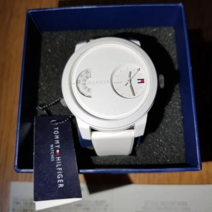Tommy Hilfiger Denim White Dial White Rubber Strap Watch for Men - 1791558