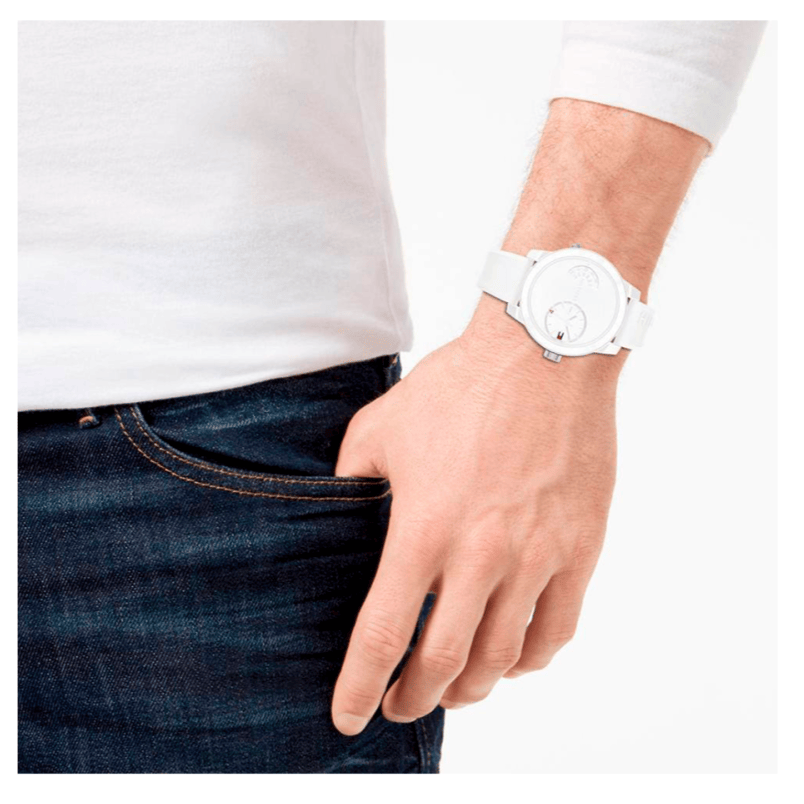 Tommy Hilfiger Denim White Dial White Rubber Strap Watch for Men - 1791558