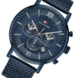 Tommy Hilfiger Evan Blue Dial Blue Mesh Bracelet Watch for Men - 1710397
