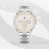 Tommy Hilfiger Harper Chronograph White Dial Silver Steel Strap Watch For Women - 1782222