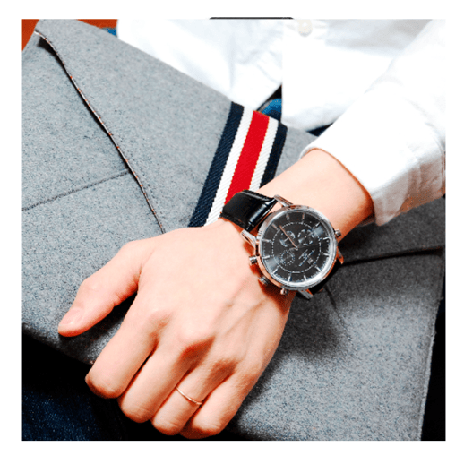 Tommy Hilfiger Harrison Chronograph Black Dial Black Leather Strap Watch for Men - 1790875