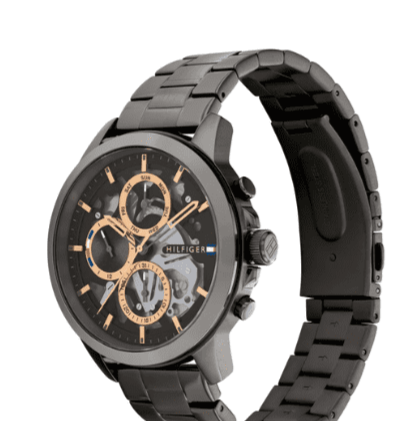 Tommy Hilfiger Henry Chronograph Grey Dial Grey Steel Strap Watch For Men - 1710479