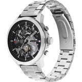 Tommy Hilfiger Henry Chronograph Black Dial Silver Steel Strap Watch For Men - 1710477