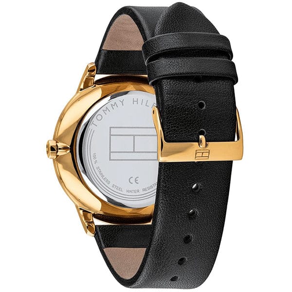 Tommy Hilfiger Hunter White Dial Black Leather Strap Watch for Men - 1791606