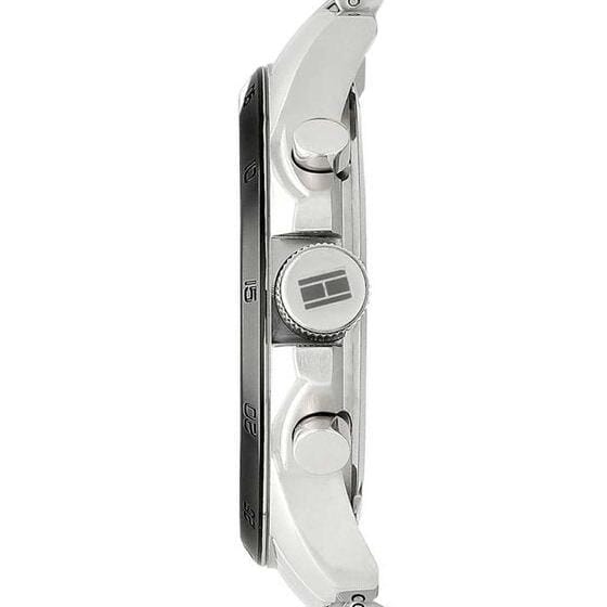 Tommy Hilfiger Iconic Quartz Black Dial Silver Steel Strap Watch for Men - 1791564