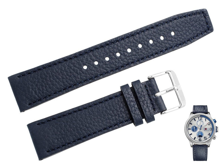 Tommy Hilfiger Jackson Silver Dial Black Leather Strap Watch for Men - 1791240
