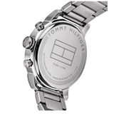Tommy Hilfiger Jake Chronograph Black Dial Silver Steel Strap Watch for Men - 1791234