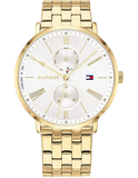 Tommy Hilfiger Jenna Quartz White Dial Gold Steel Strap Watch for Women - 1782069