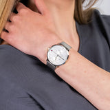 Tommy Hilfiger Jenna Quartz Silver Dial Silver Mesh Bracelet Watch For Women - 1781942