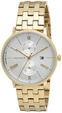 Tommy Hilfiger Jenna Quartz White Dial Gold Steel Strap Watch for Women - 1782069