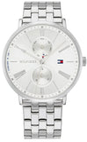 Tommy Hilfiger Jenna Quartz White Dial Silver Steel Strap Watch for Women - 1782068