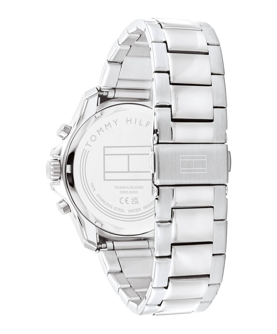 Tommy Hilfiger Jordan Chronograph Blue Dial Silver Steel Strap Watch For Men - 1792094