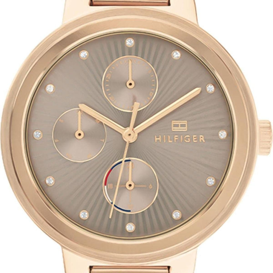 Tommy Hilfiger Joy Chronograph Gold Dial Gold Steel Strap Watch For Women - 1782533