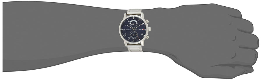 Tommy Hilfiger Kane Blue Dial Silver Steel Strap Watch for Men - 1710401