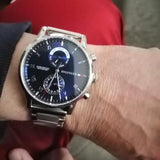 Tommy Hilfiger Kane Blue Dial Silver Steel Strap Watch for Men - 1710401
