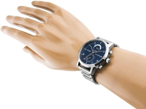 Tommy Hilfiger Kane Blue Dial Silver Steel Strap Watch for Men - 1710401