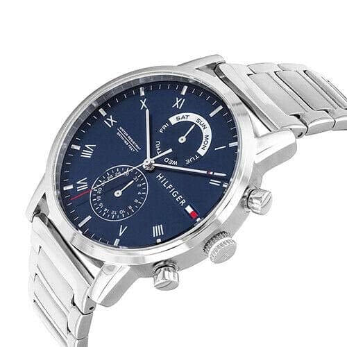 Tommy Hilfiger Kane Blue Dial Silver Steel Strap Watch for Men - 1710401