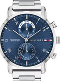 Tommy Hilfiger Kane Blue Dial Silver Steel Strap Watch for Men - 1710401