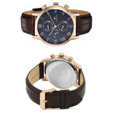 Tommy Hilfiger Kane Chronograph Blue Dial Brown Leather Strap Watch for Men - 1791399