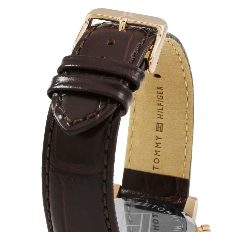 Tommy Hilfiger Kane Chronograph Blue Dial Brown Leather Strap Watch for Men - 1791399