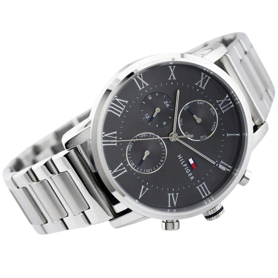 Tommy Hilfiger Kane Chronograph Grey Dial Silver Steel Strap Watch for Men - 1791397