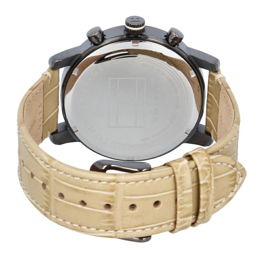 Tommy Hilfiger Kane White Dial Beige Leather Strap Watch for Men - 1710399