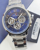 Tommy Hilfiger Keagan Blue Dial Silver Steel Strap Watch for Men - 1791293
