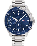 Tommy Hilfiger Larson Chronograph Blue Dial Silver Steel Strap Watch For Men - 1791917