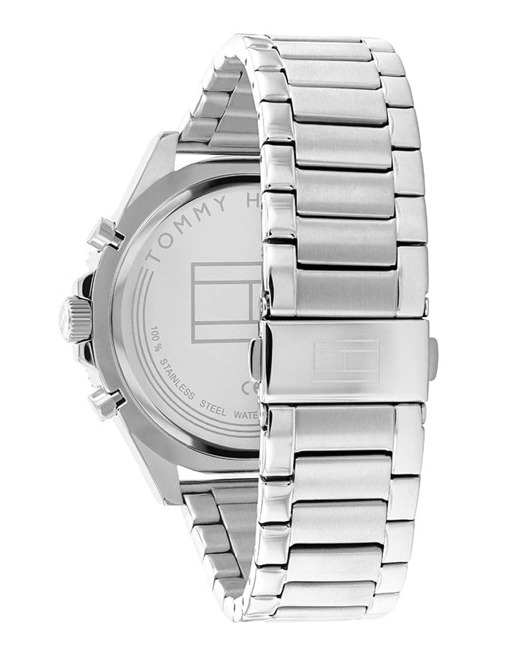 Tommy Hilfiger Larson Multifunction Black Dial Silver Steel Strap Watch For Men - 1791916