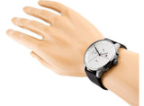 Tommy Hilfiger Lexor Silver Dial Black Leather Strap Watch For Men - 1791489