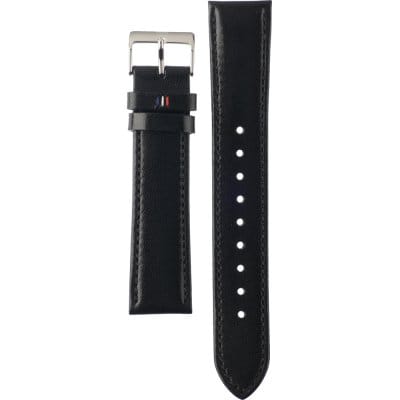 Tommy Hilfiger Lexor Silver Dial Black Leather Strap Watch For Men - 1791489