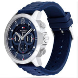 Tommy Hilfiger Luca Chronograph Blue Dial Blue Silicone Strap Watch For Men - 1710489