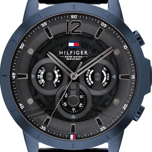 Tommy Hilfiger Luca Chronograph Grey Dial Blue Steel Strap Watch For Men - 1710493