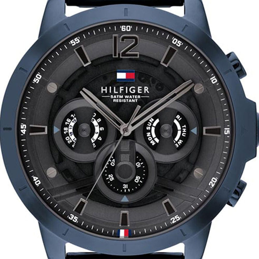 Tommy Hilfiger Luca Chronograph Grey Dial Blue Steel Strap Watch For Men - 1710493