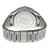 Tommy Hilfiger Luke Chronograph Black Dial Silver Steel Strap Watch for Men - 1791104