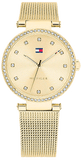 Tommy Hilfiger Lynn Quartz Gold Dial Gold Mesh Bracelet Watch For Women - 1781864
