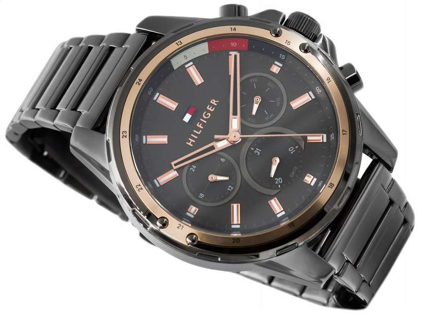 Tommy Hilfiger Mason Grey Dial Grey Steel Strap Watch for Men - 1791790