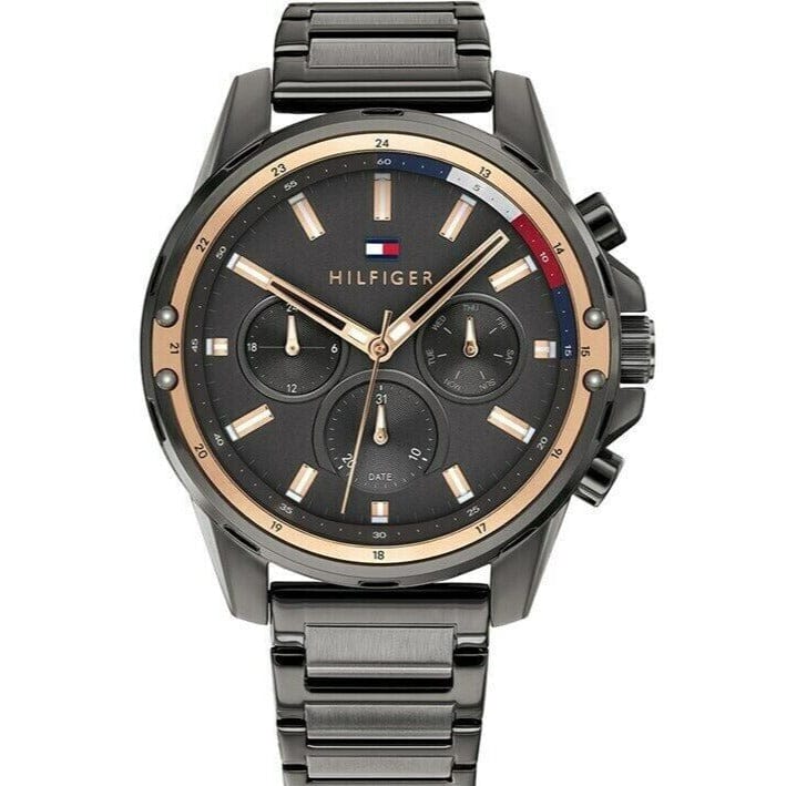 Tommy Hilfiger Mason Grey Dial Grey Steel Strap Watch for Men - 1791790