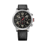 Tommy Hilfiger Jake Chronograph Black Dial Black Leather Strap Watch for Men - 1791232